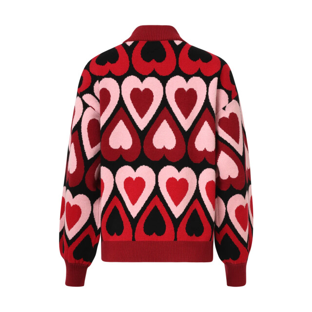 Smashed Lemon Gebreide haartjes knit top in rood en bordeaux | 25534-470-998 large