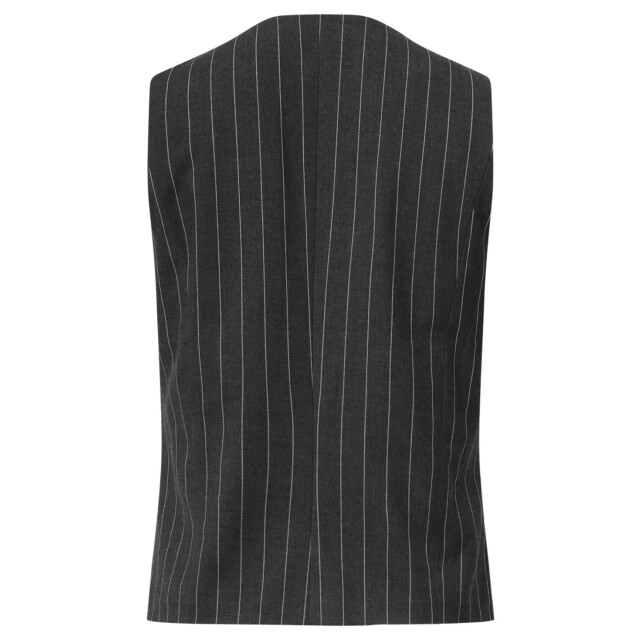 Smashed Lemon Modieus en getailleerd grijs en wit pinstriped gilet | 25644-925-000 large