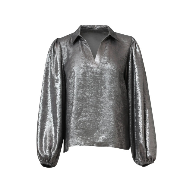 Smashed Lemon Damesglanzende top met trendy losvallende p... | 25633-915-4XL large