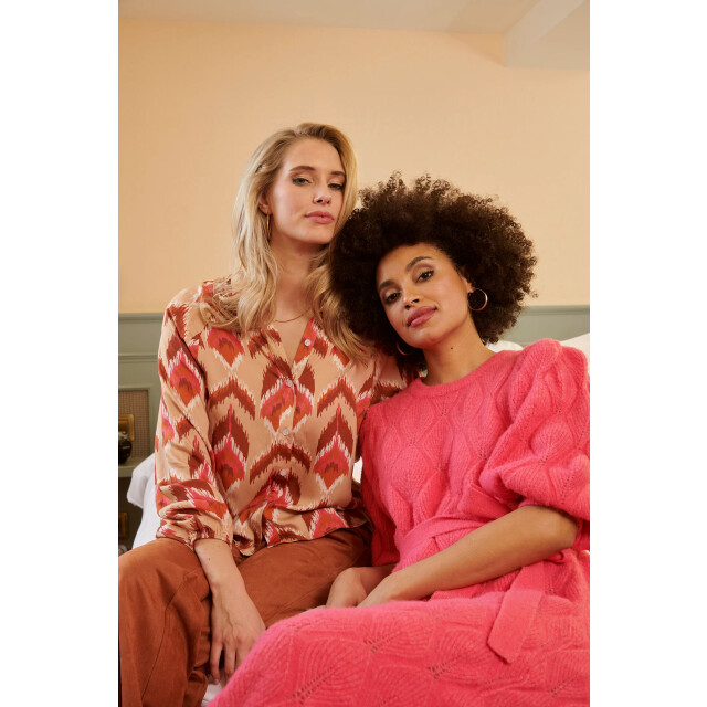 Smashed Lemon Damesgebreide midi jurk | 25501-435-XXL large