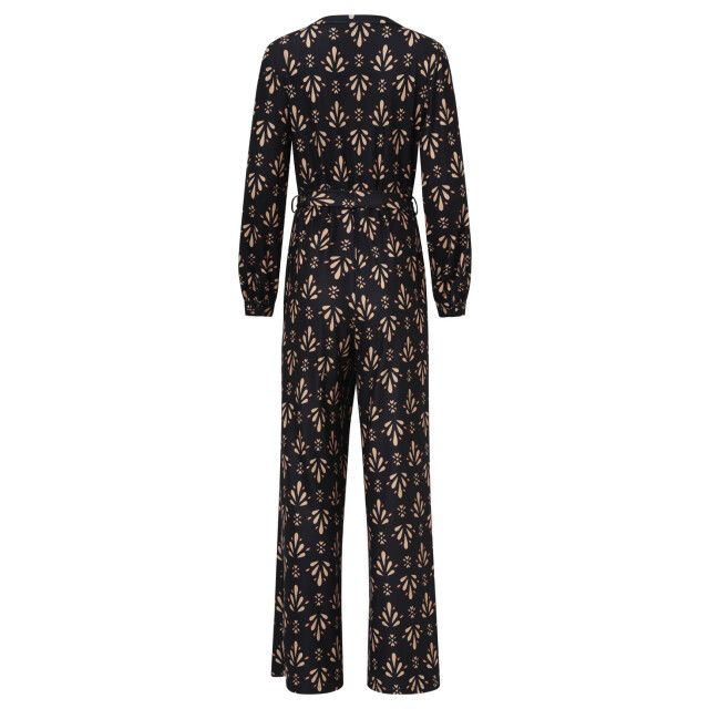 Smashed Lemon Stretchstof ornament geprint jumpsuit in zwart en camel | 25597-999-735 large