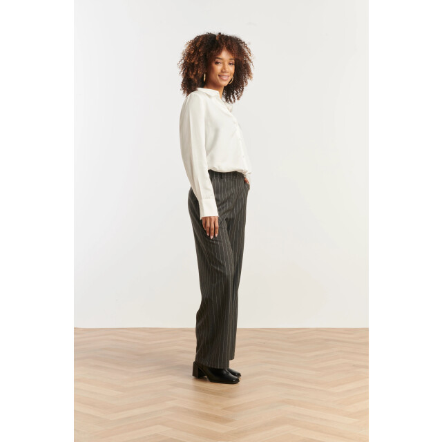Smashed Lemon Grijs en wit pinstriped broek | 25643-925-000 large