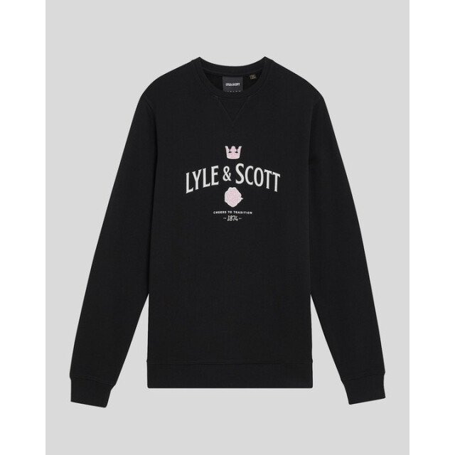 Lyle and Scott Ml2332v graphic cheers to tradition - crew neck dark navy sweater  Dark Navy/ML2332V Graphic Crew Neck large