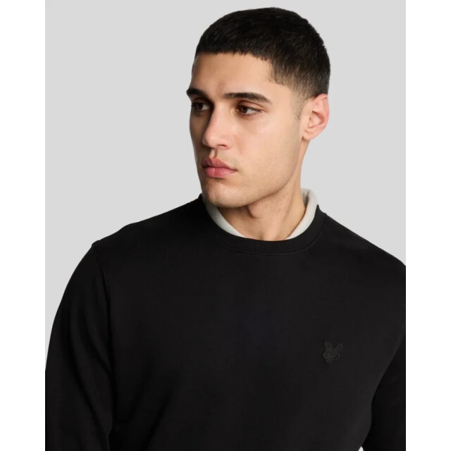 Lyle and Scott Ml2255ton superfine crew jet black heren sweater Jet Black/ML2255TON Superfine Crew large
