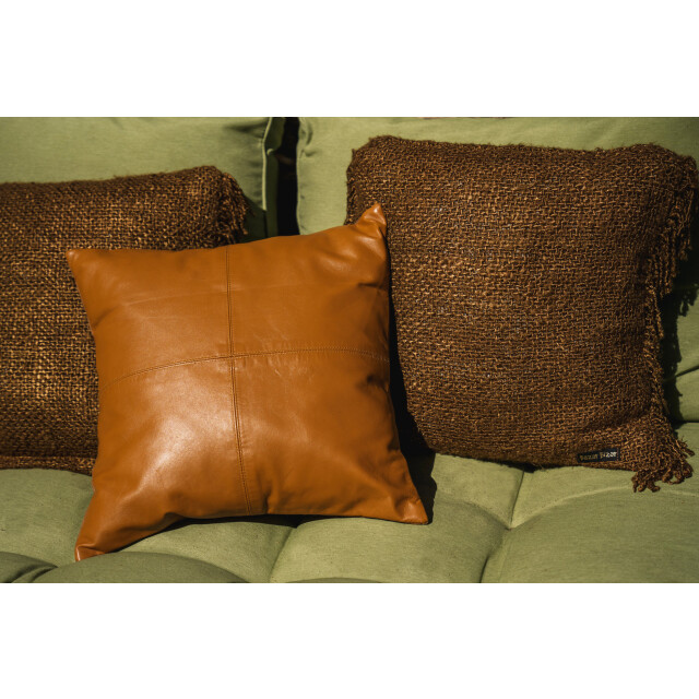 Bazar Bizar The four panel leather cushion cover camel 40x40 INPG001Ca-40x40 large