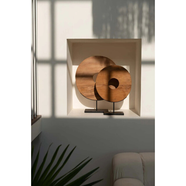 Bazar Bizar The teak disc on stand l JAAM030N-L large