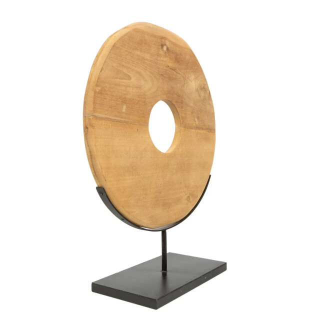 Bazar Bizar The teak disc on stand l JAAM030N-L large
