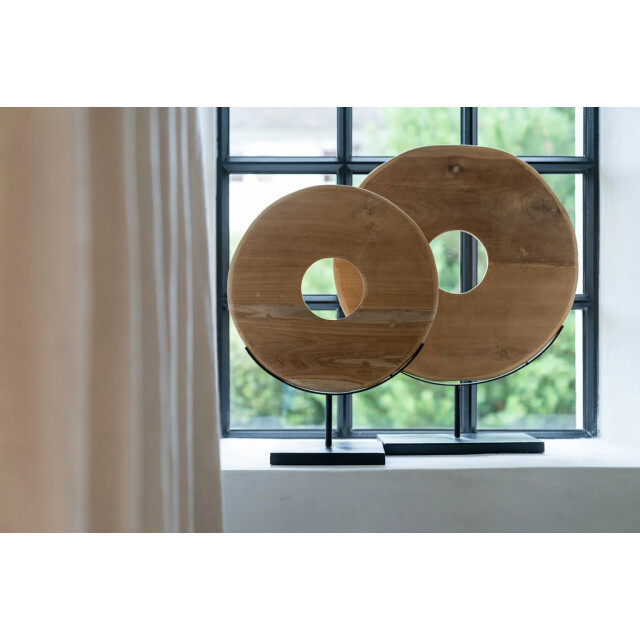 Bazar Bizar The teak disc on stand l JAAM030N-L large