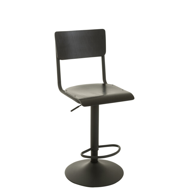 J-Line Barstool wood/metal black 35003 large