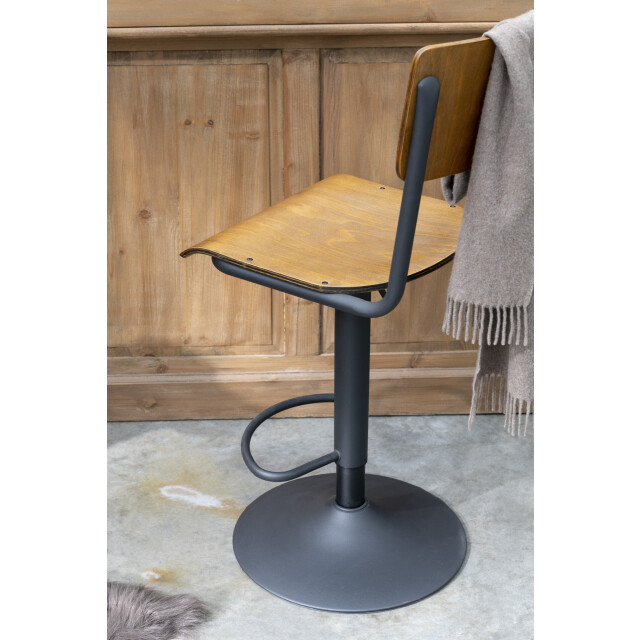 J-Line Barstool wood/metal brown 35001 large