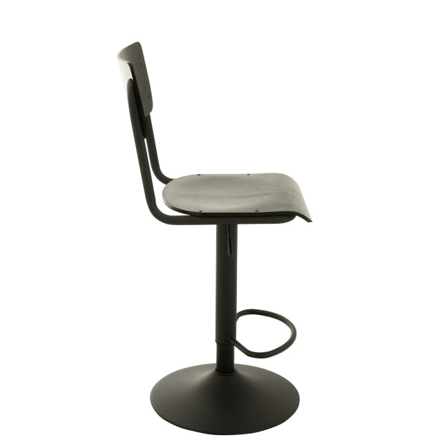 J-Line Barstool wood/metal black 35003 large