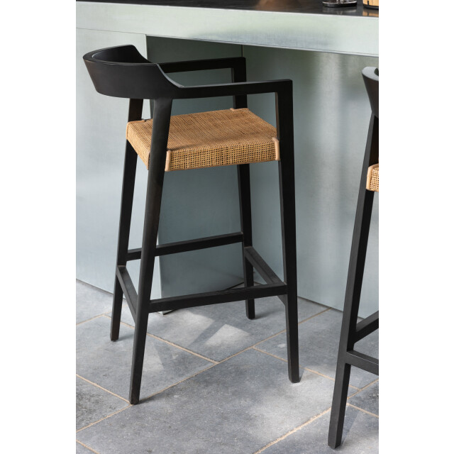 J-Line Barstool emma teak black/brown 43760 large