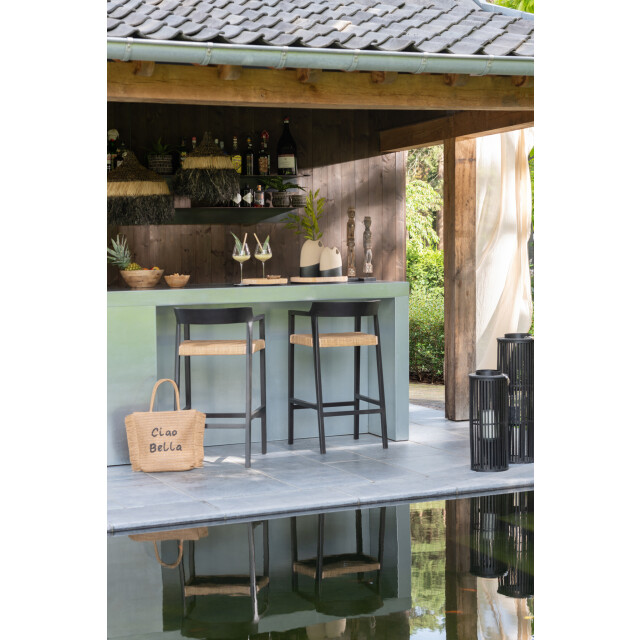 J-Line Barstool emma teak black/brown 43760 large