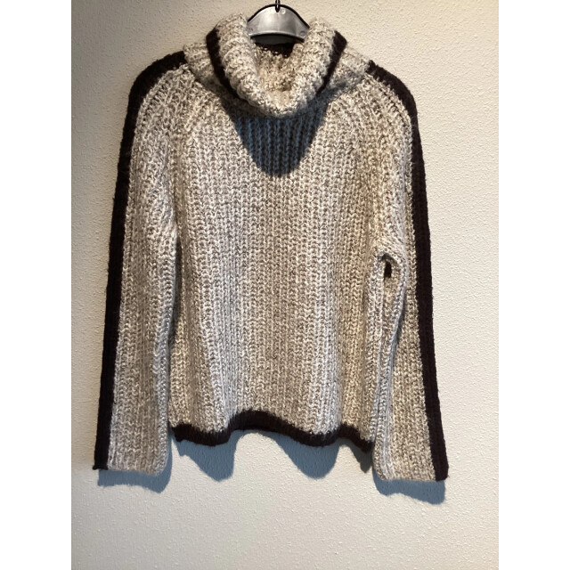 Geisha 54562-23 720 pullover stripe at sleeve sand melange/brown 54562-23 720 large