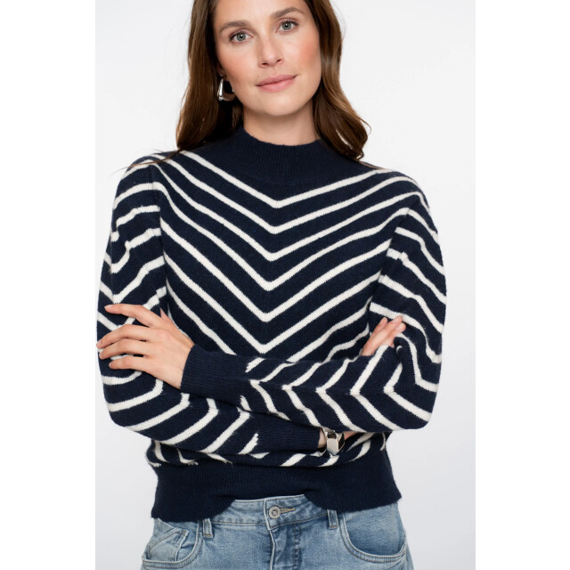 Geisha 54504-10 675 pull stripes turtleneck navy/offwhite 54504-10 675 large
