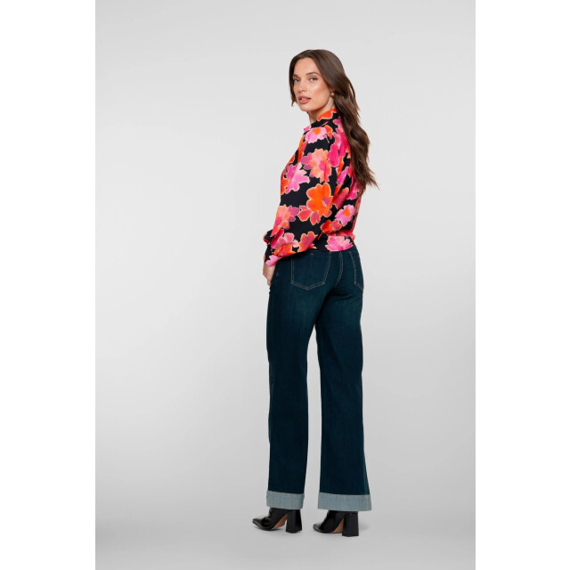 Geisha 51544-10 850 jeans wide turn-up black denim tinted 51544-10 850 large