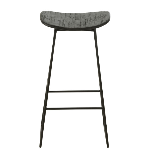J-Line Stool rectangular recycle teak black large 40785 large