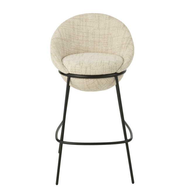 J-Line Bar stool bar stool with iron legs iron beige/black 55771 large