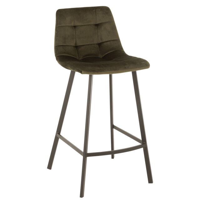J-Line Barstool olivier textile/metal dark green 15493 large