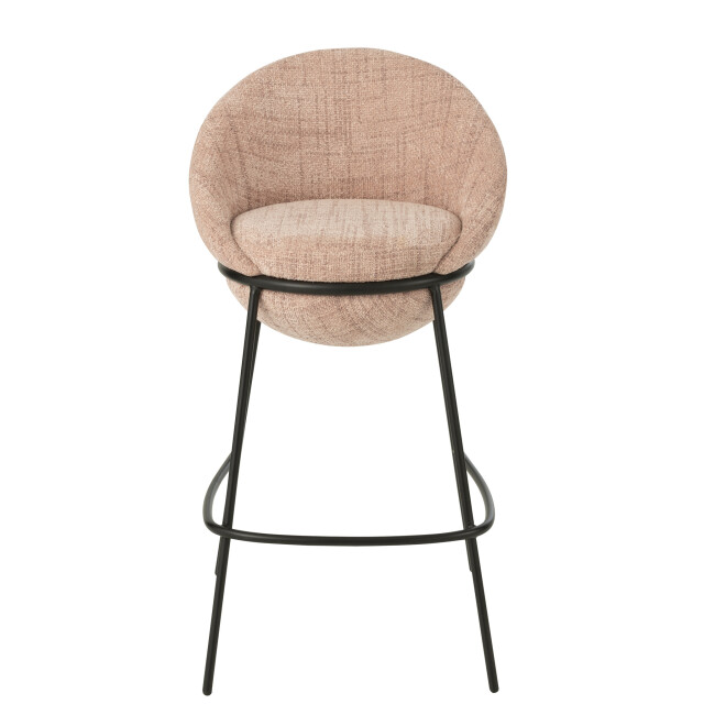 J-Line Bar stool bar stool with iron legs iron light pink/black 55777 large