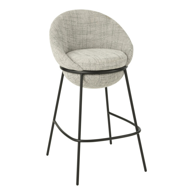 J-Line Bar stool bar stool with iron legs iron grey/black 55774 large