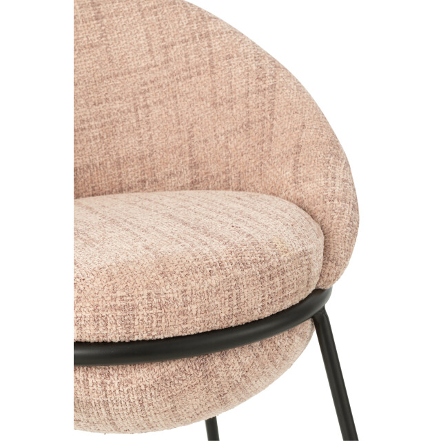 J-Line Bar stool bar stool with iron legs iron light pink/black 55777 large