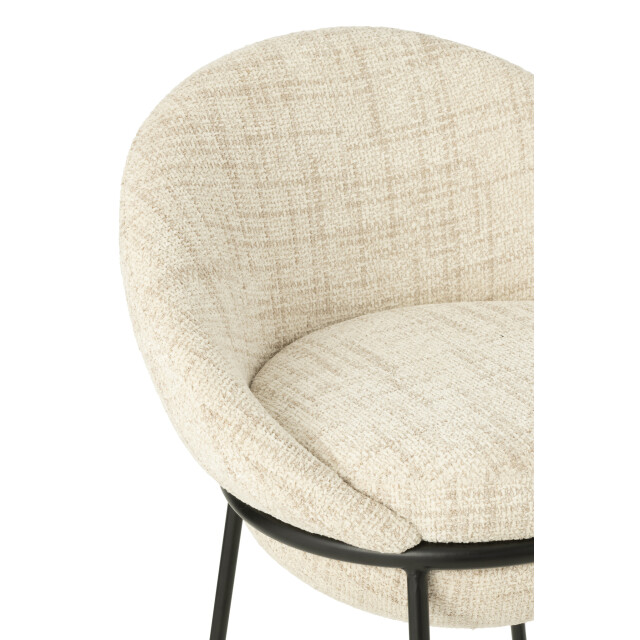 J-Line Bar stool bar stool with iron legs iron beige/black 55771 large