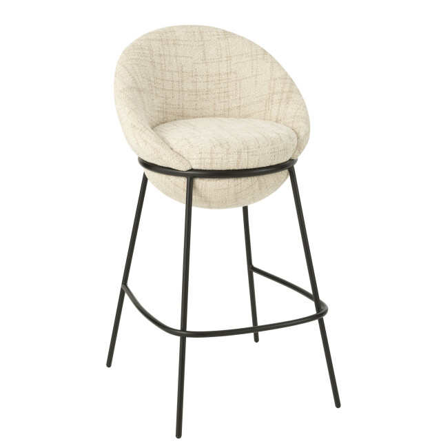 J-Line Bar stool bar stool with iron legs iron beige/black 55771 large