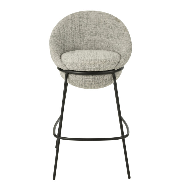 J-Line Bar stool bar stool with iron legs iron grey/black 55774 large