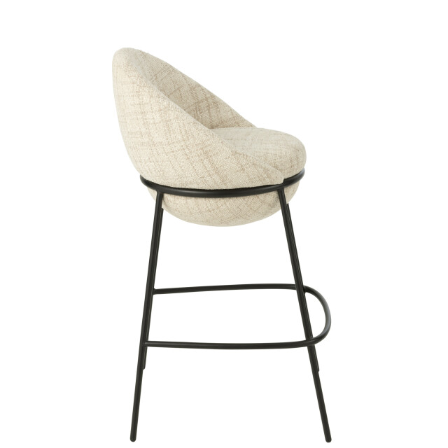 J-Line Bar stool bar stool with iron legs iron beige/black 55771 large