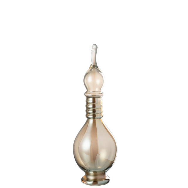 J-Line Vase+cap phial deco joe glass beige medium 48083 large