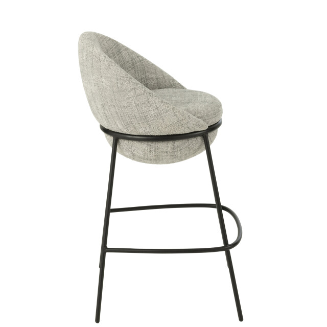 J-Line Bar stool bar stool with iron legs iron grey/black 55774 large