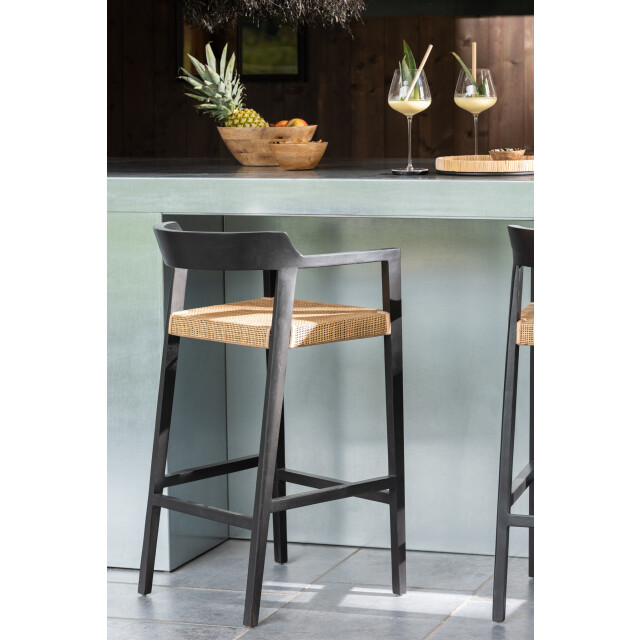 J-Line Barstool emma teak black/brown 43760 large