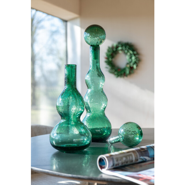 J-Line Bottle + stop carol glass emerald green small 58060 large