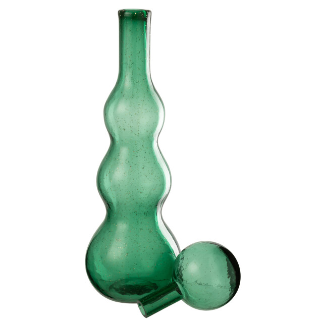 J-Line Bottle + stop carol glass emerald green large 58061 large