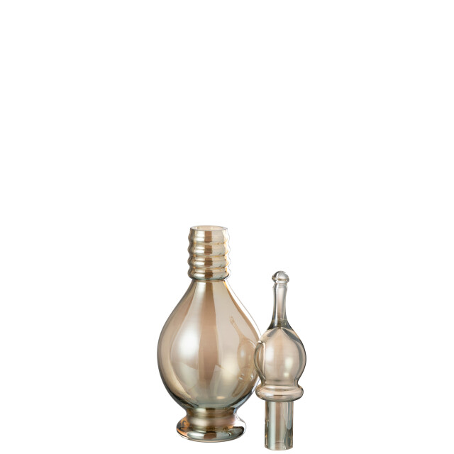 J-Line Vase+cap phial deco joe glass beige medium 48083 large