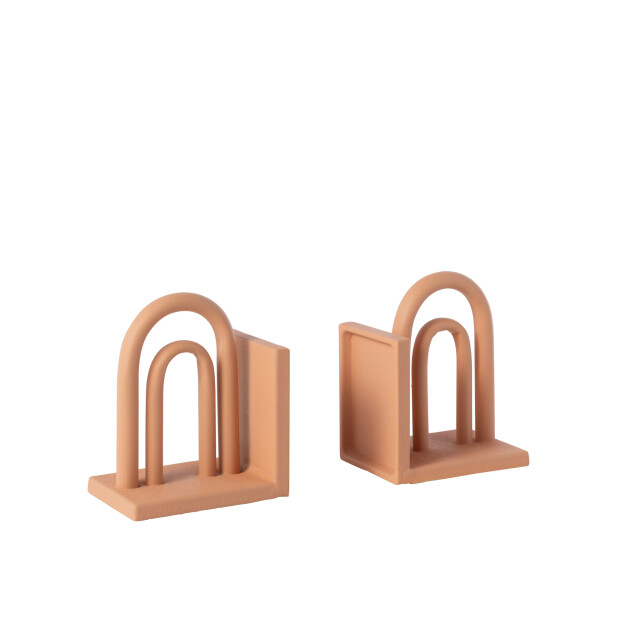 J-Line Set of 2 bookend koli iron brown/natural 52449 large
