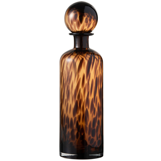 J-Line Bottle+stop speck decorative glass brown/black large 96626 large