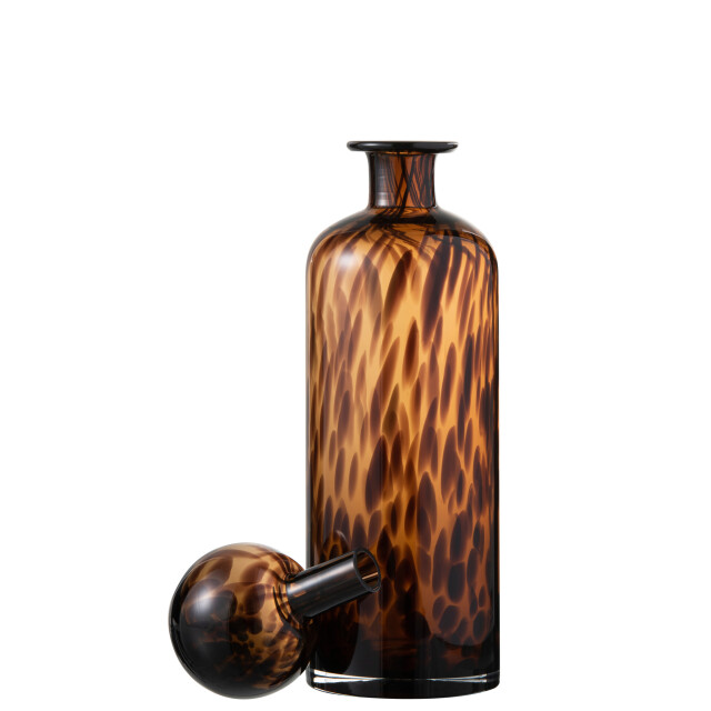 J-Line Bottle+stop speck decorative glass brown/black large 96626 large