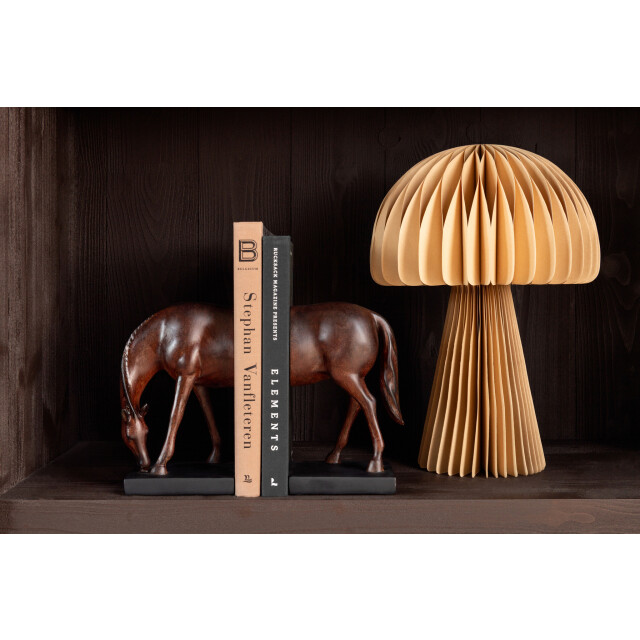 J-Line Set of 2 bookend horse polyresin dark brown 55408 large