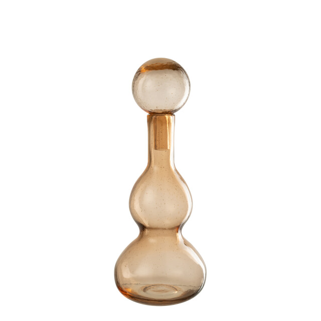 J-Line Bottle + stop carol glass caramel small 58058 large