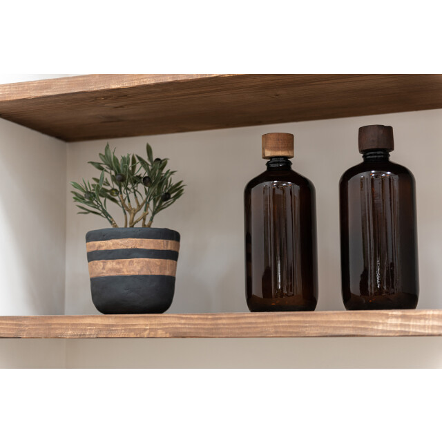 J-Line Bottle vintage glass brown 30908 large