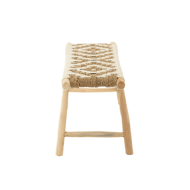 J-Line Bench waverly teak wood/seagrass natural/white 50989 large