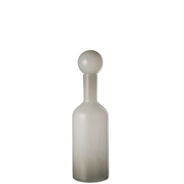 J-Line Vase bottle+cap plain glass white small 48023 large