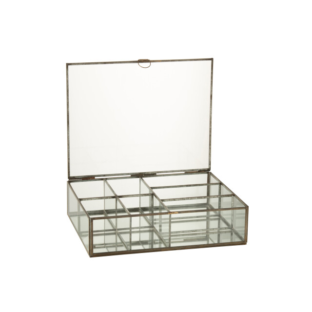 J-Line Box glass/metal bronze large 28973 large