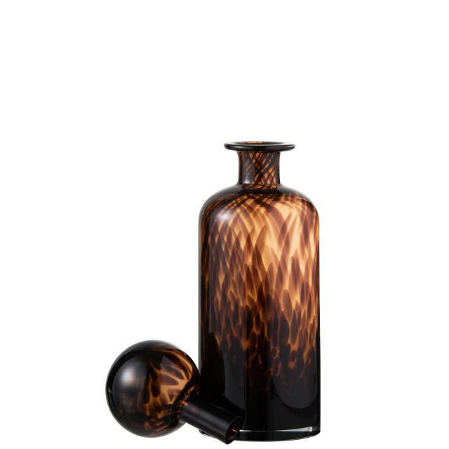 J-Line Bottle+stop speck decorative glass brown/black medium 96625 large