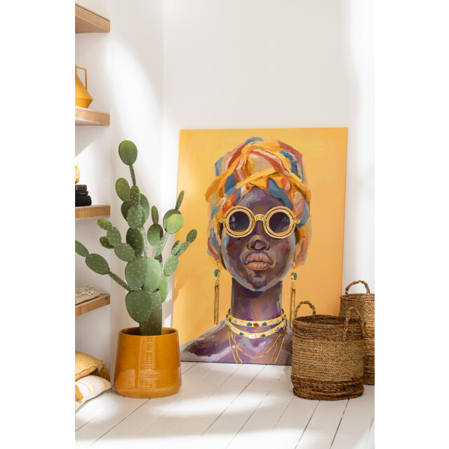 J-Line Cactus+pot plastic green/melamine white xl 67039 large