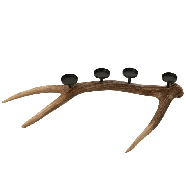 J-Line Candle holder antlers polyresin brown small 57277 large