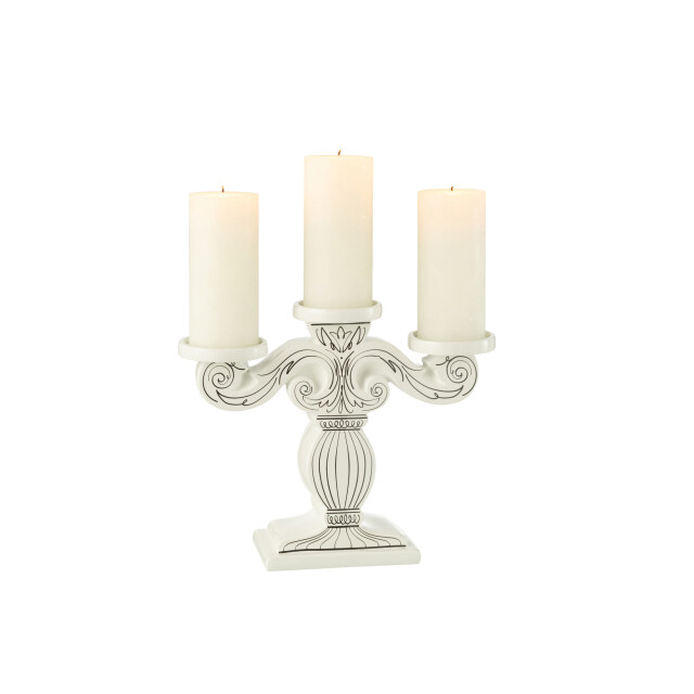 J-Line Chandelier dolomite white/black 49765 large