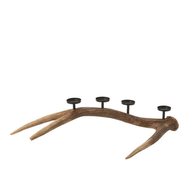 J-Line Candle holder antlers polyresin brown small 57277 large